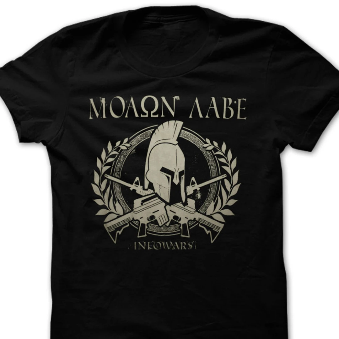 Cool Design Spartan Helmet Cross Rifle Molon Labe T-Shirt. Summer Cotton Short Sleeve O-Neck Mens T Shirt New S-3XL