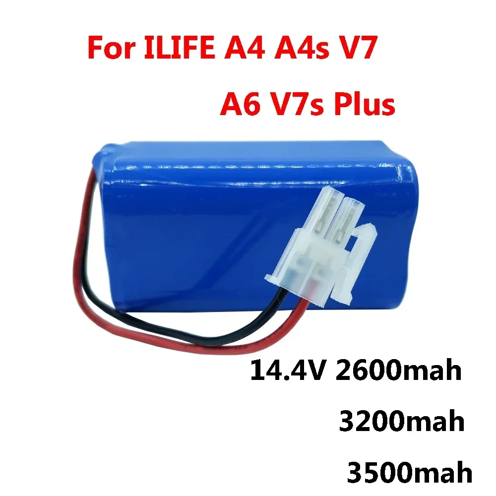 Перезаряжаемая литиевая батарея 14,4 В 2600 мАч для ILIFE A4s A6 V7s Plus A9s W400, аккумуляторы для робота-пылесоса INR18650 M26-4S1P