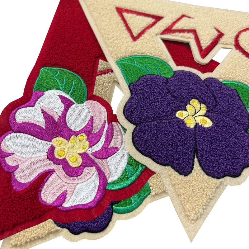 DELTA-Triangle Patches for Jacket, African Violet Iron on Chenille, Delta Sigma Theta Sorority, Amazing