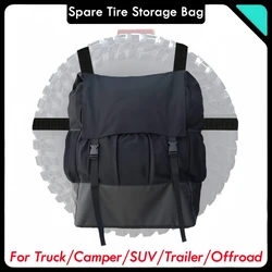 Black Oxford Canvas Spare Tire Storage Trash Bag Road Recovery Camping Gear for Trucks, Campers,-Road Vehicles,Trailers