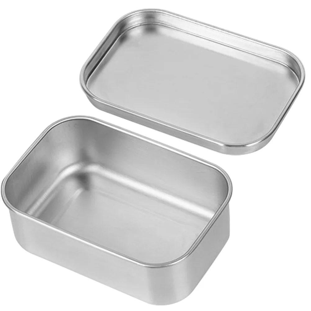 

1 set 1 Set Stainless Steel Food Storage Container Refrigerator Fresh-Keeping Box Lightweight Lunch Box For Office Kids