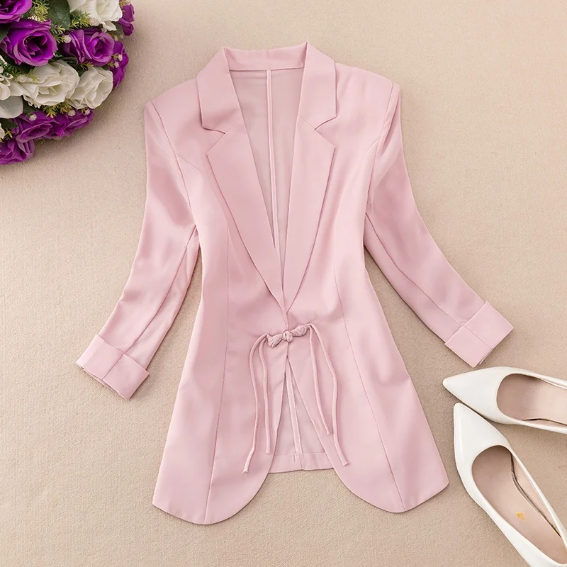 قميص Jaet نسائي صغير الحجم مصمم بأزرار سفلية رفيعة لربيع وصيف جديد Sle Seven Sve Busin #5