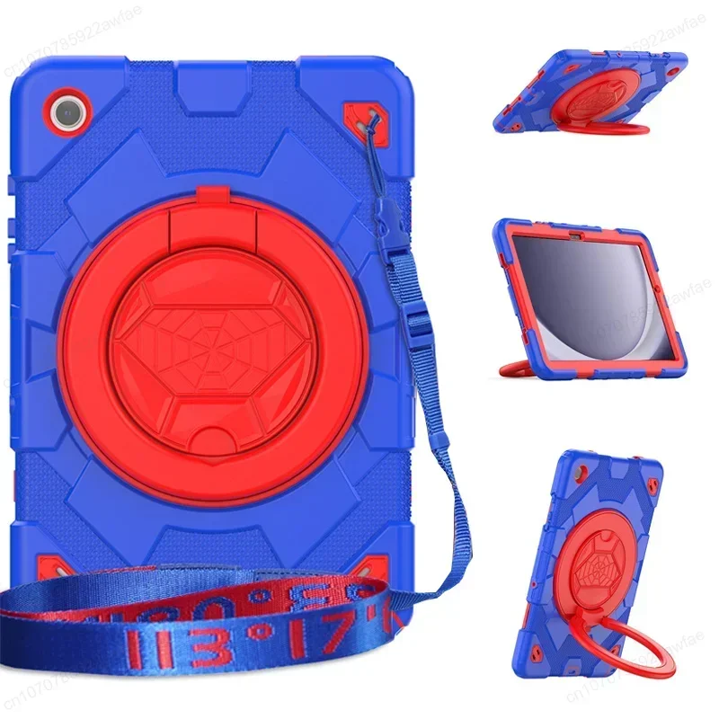 Pop Kids Tablet Case For Samsung Galaxy Tab S10 S9 S8 FE Plus A9 Plus 11 A9 8.7 Inch Shockproof Rotating Stand Shoulder Strap C
