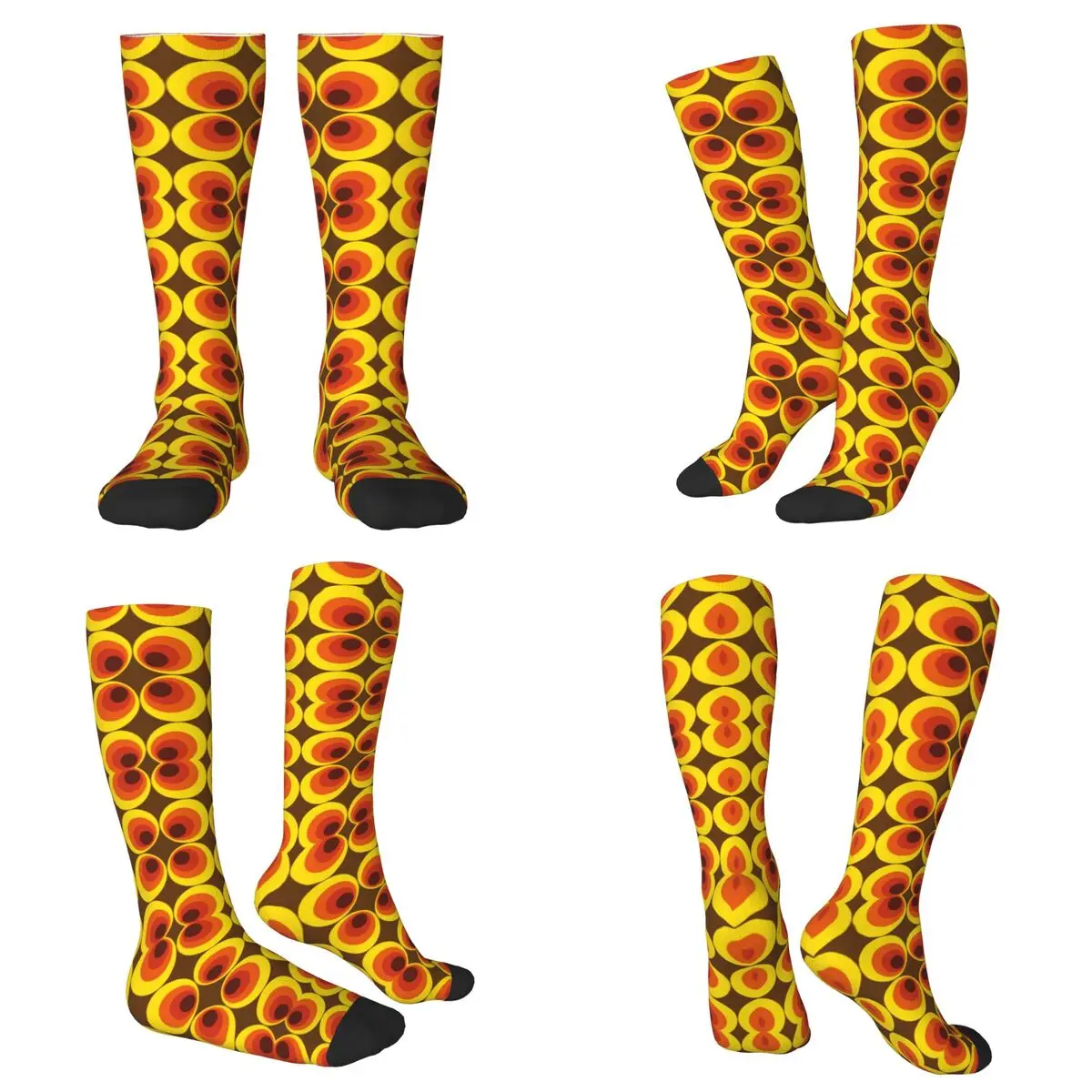 

All Seasons Vintage Circle Pattern Socks Harajuku Sweat Absorbing Crew Socks Hip Hop Stockings for Men Women Gifts