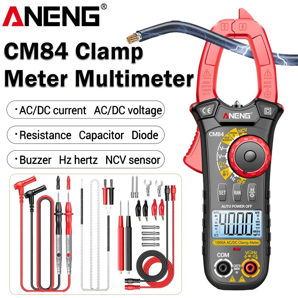 ANENG CM84 Multimeter Clamp Meter Electrician Tester DC/AC Current Voltage Contactless High Precision NCV Sensing Detector Tools