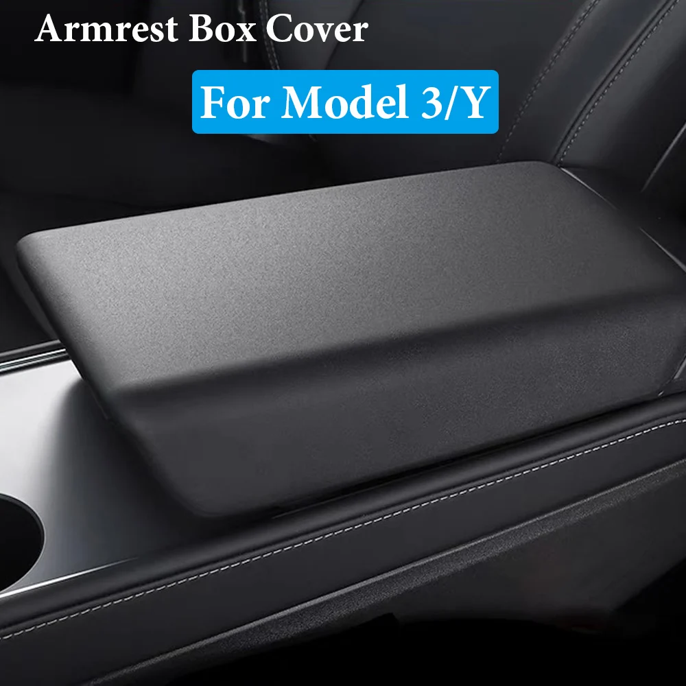 

Car Armrest Box Protective Cover For Tesla Model 3 For Model Y Central Control Armrest Interior Car Accessories ABS Carbon fiber
