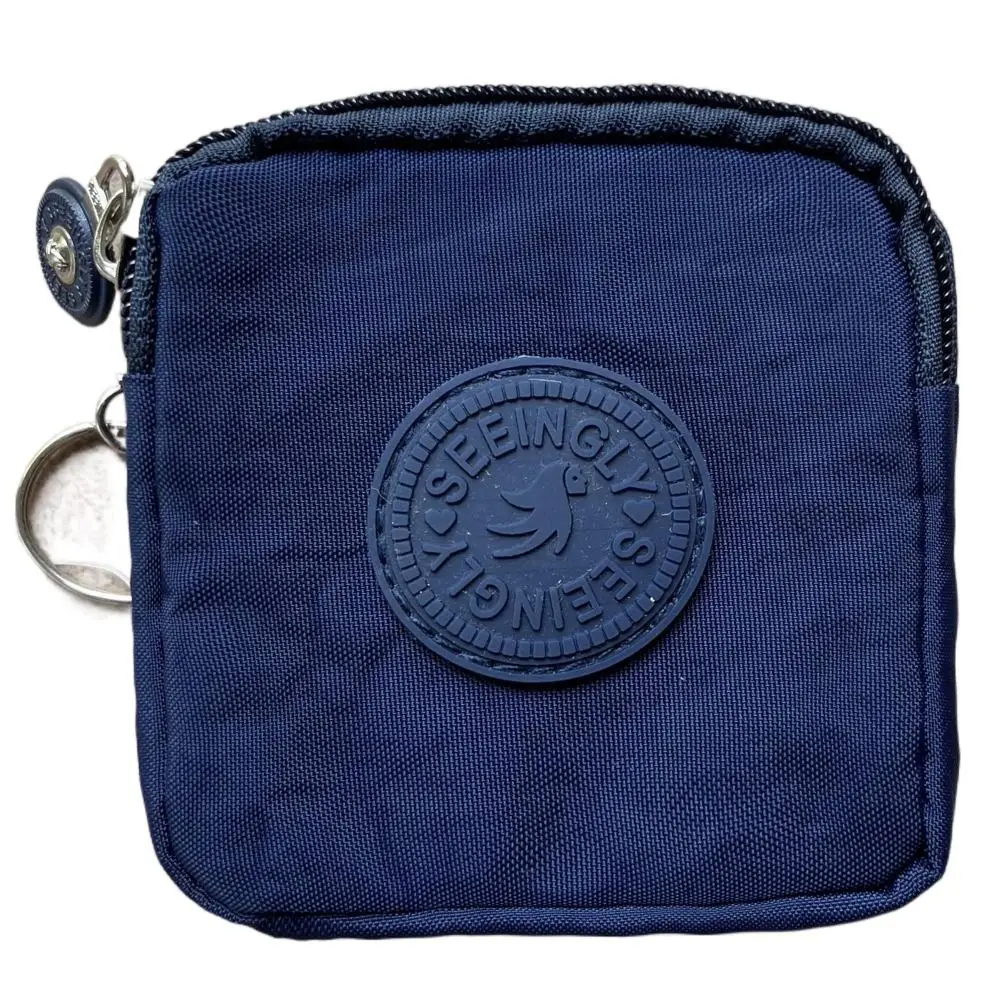 Durable Canvas Money Coin Purse Waterproof Wear-resistant Credit Card Holoder with Key Ring Wallet Money Bag Male Female