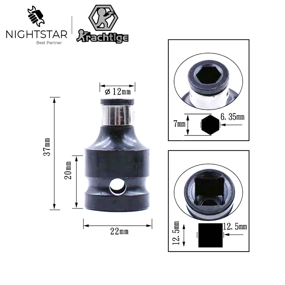 

1/2 дюйма квадратный до 1/4 дюйма шестигранный Трещоточный ключ гнездо адаптер гаечный ключ Набор приводной преобразователь ударный инструмент