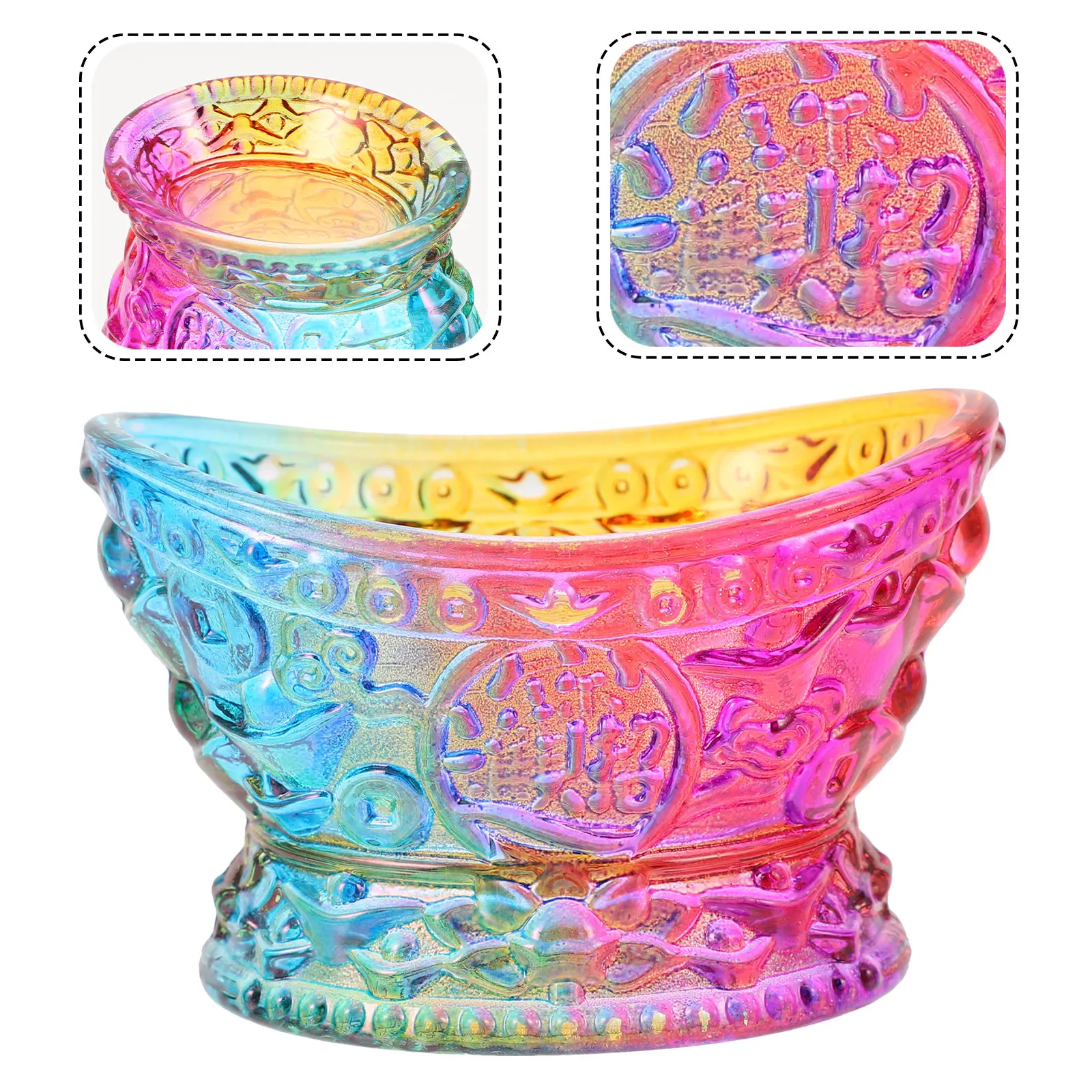 

1Pcs Yuanbao Shaped Butter Lamp Holder Temple Buddhist Oil Lamp Holder Creative Elegant Design for Home Altar