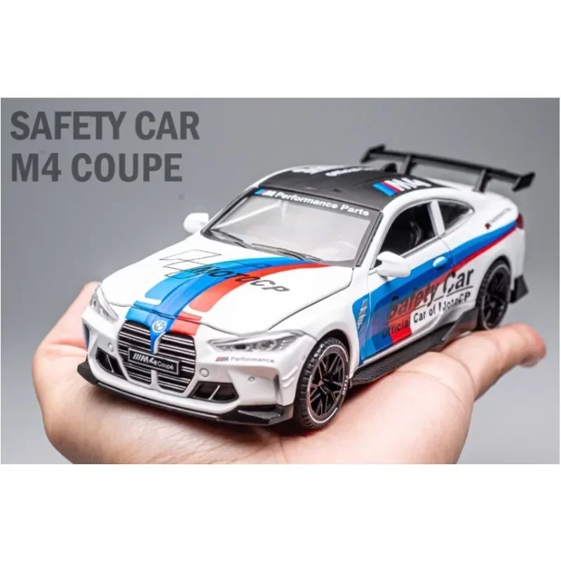 1: 32 Car Model for BMW M4 GT3 M8 X5 Gtr Version Coupe Simulation Alloy Small Model Decorations Gifts Sound and Light Effects