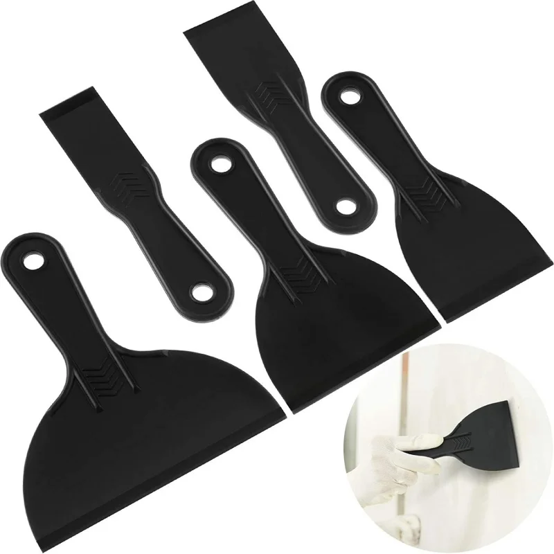 

5/6pcs/Set Durable Plastic Scrapers Wall Spackle Putty Knife For Wallpaper Removal, Plastering, And Hole Filling Shovel Scraping