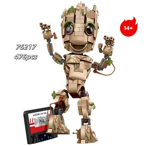 Vente chaude 476 pièces Groot super-héros gardiens de la galaxie modèle brique 76217 bloc de construction enfants jouets cadeaux de noël pour les garçons