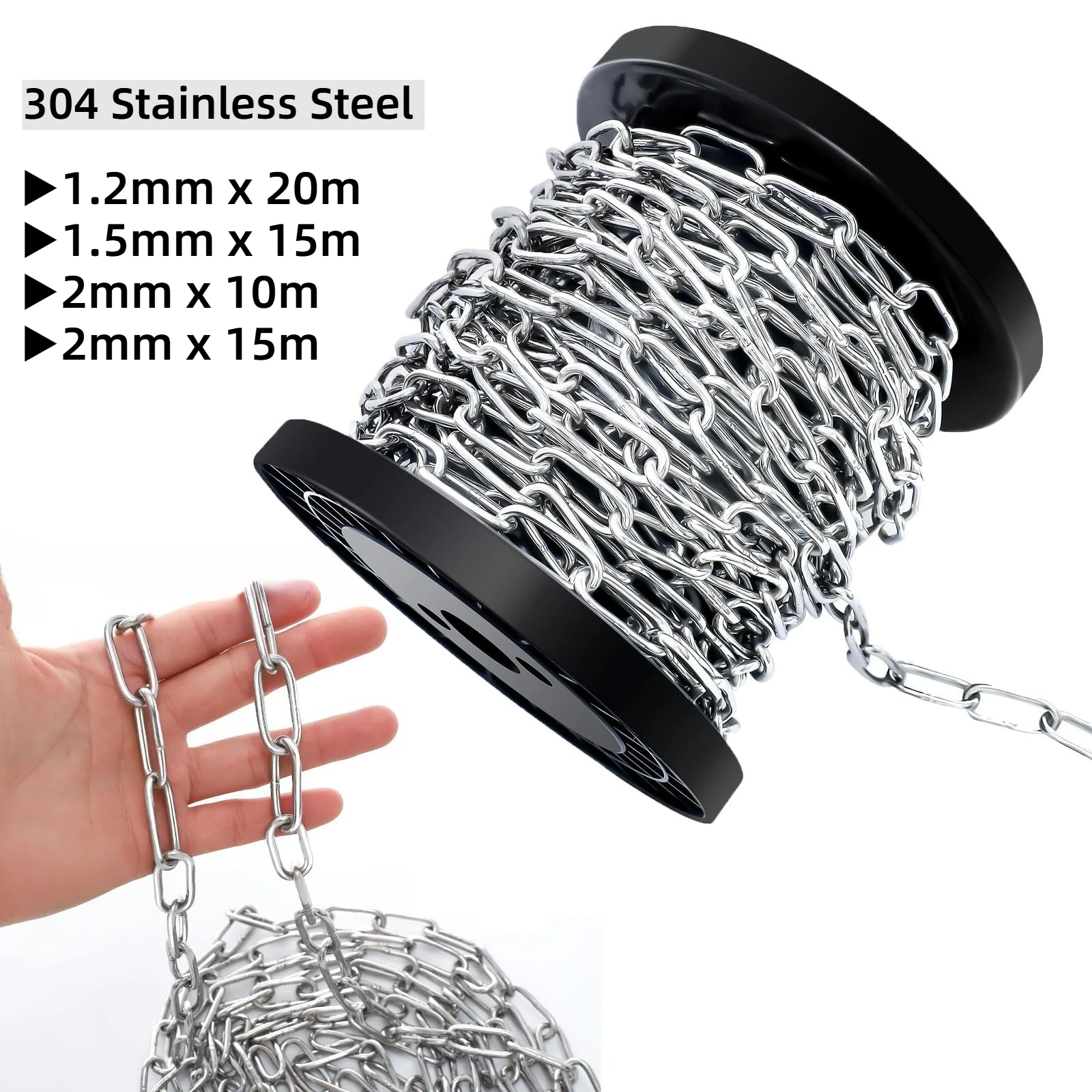 Stainless Steel Hanging Chain Metal Link Utility Jack Chain for Hanging Home Outdoor Camping