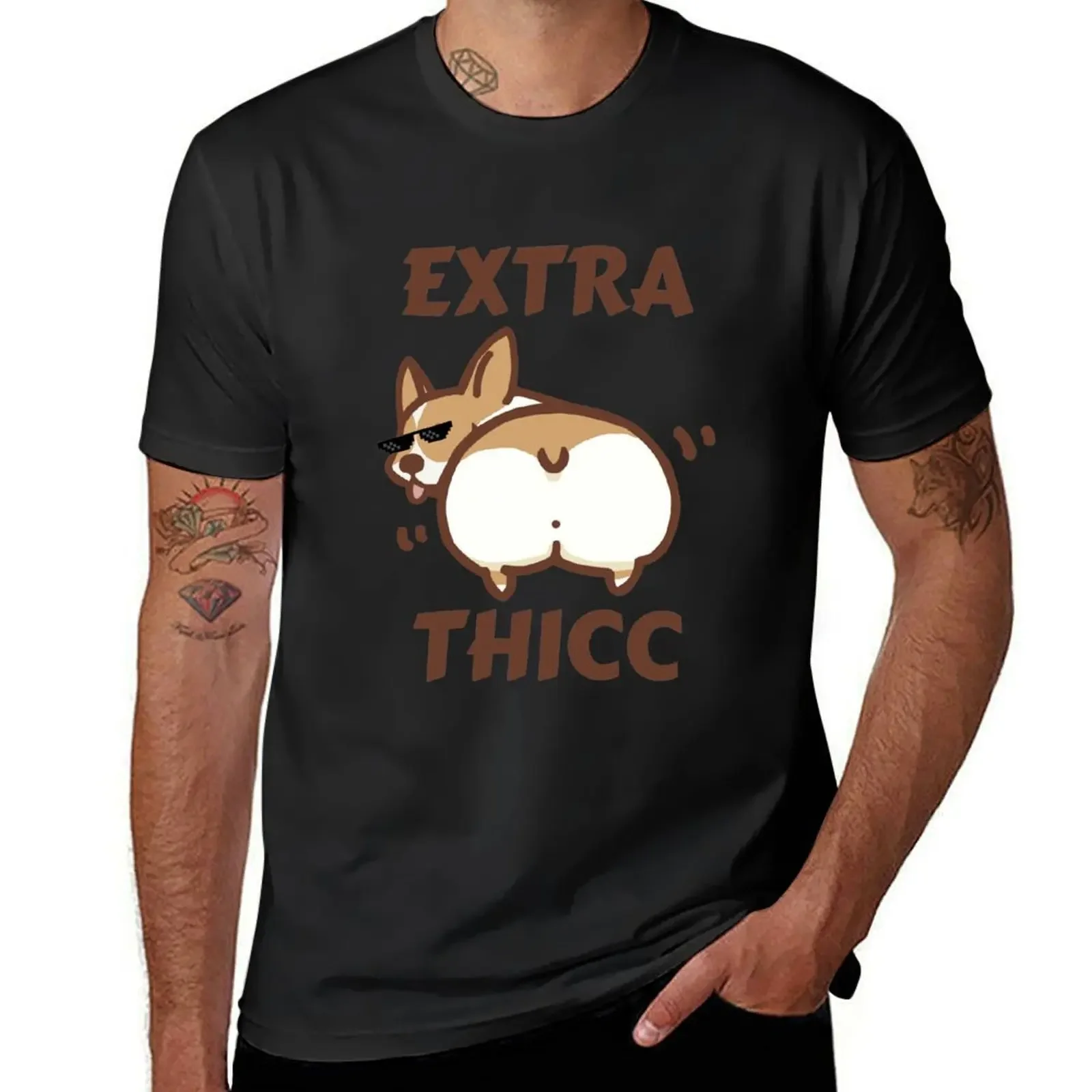 Extra Thicc Corgi T-Shirt plus size clothes hippie clothes anime stuff customs black t shirts for men