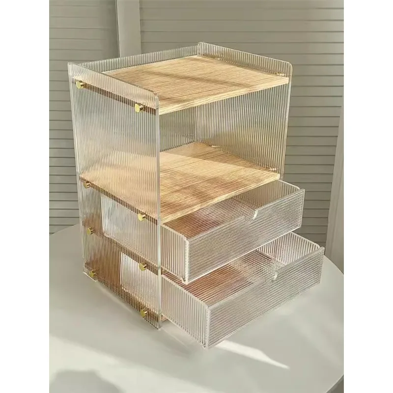 Acrylic cosmetics storage box, tabletop skin care products, perfume shelf, dresser, multi-layer drawer display stand