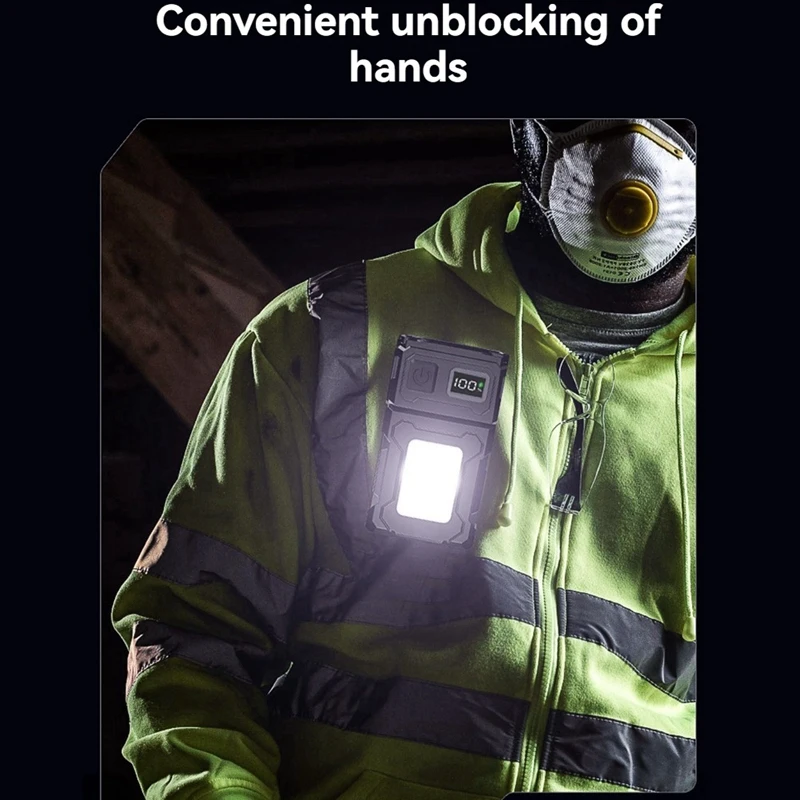 Y17A COB Rechargeable Work Light, Mini Outdoor Flashlight Camping Light, Running Light, Riding Light And Signal Light