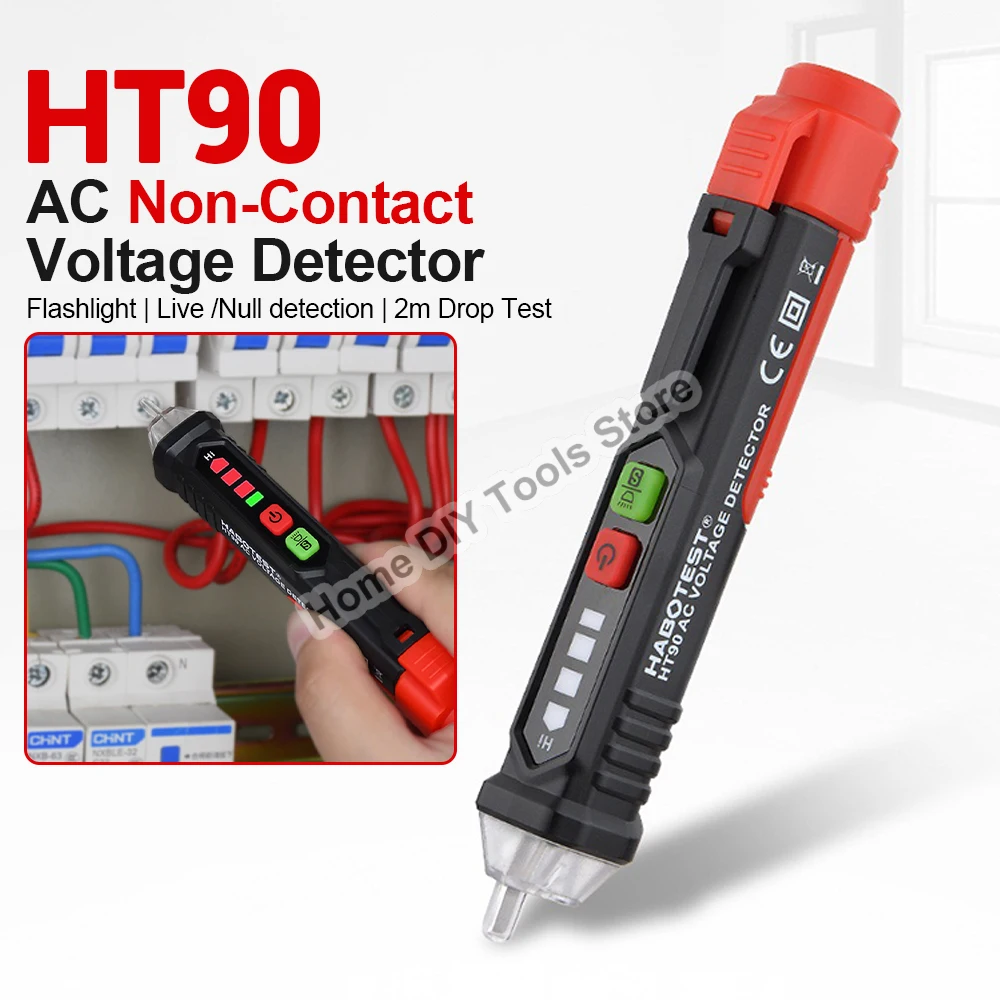 Non-contact Voltage Detector Tester Pen Smart Voltage Indicator HT90 AC 12-1000V Test Live Wire Check Wiring Breakpoint Finder