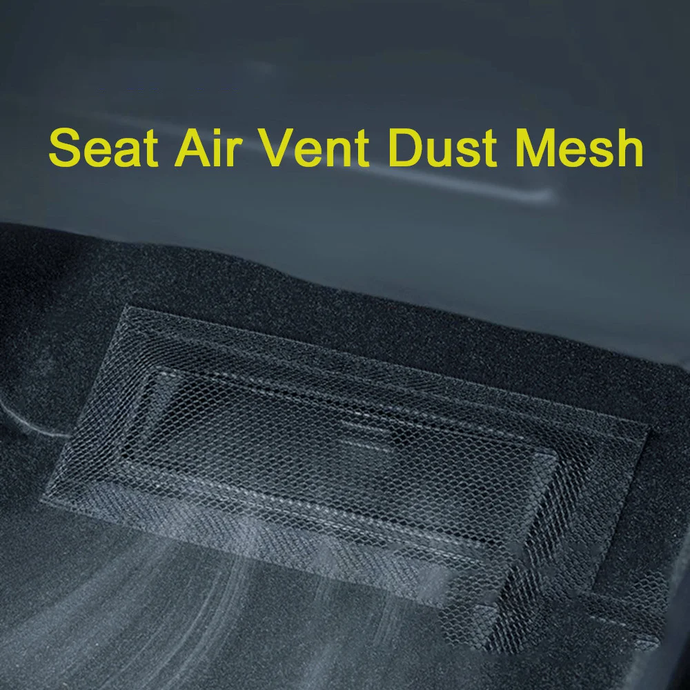 2Pcs Rear Under Seat Air Vent Protective Net Highland Anti Clog Air Outlet Cover Easy Paste Upgrade For Tesla Model 3Y Dustproof