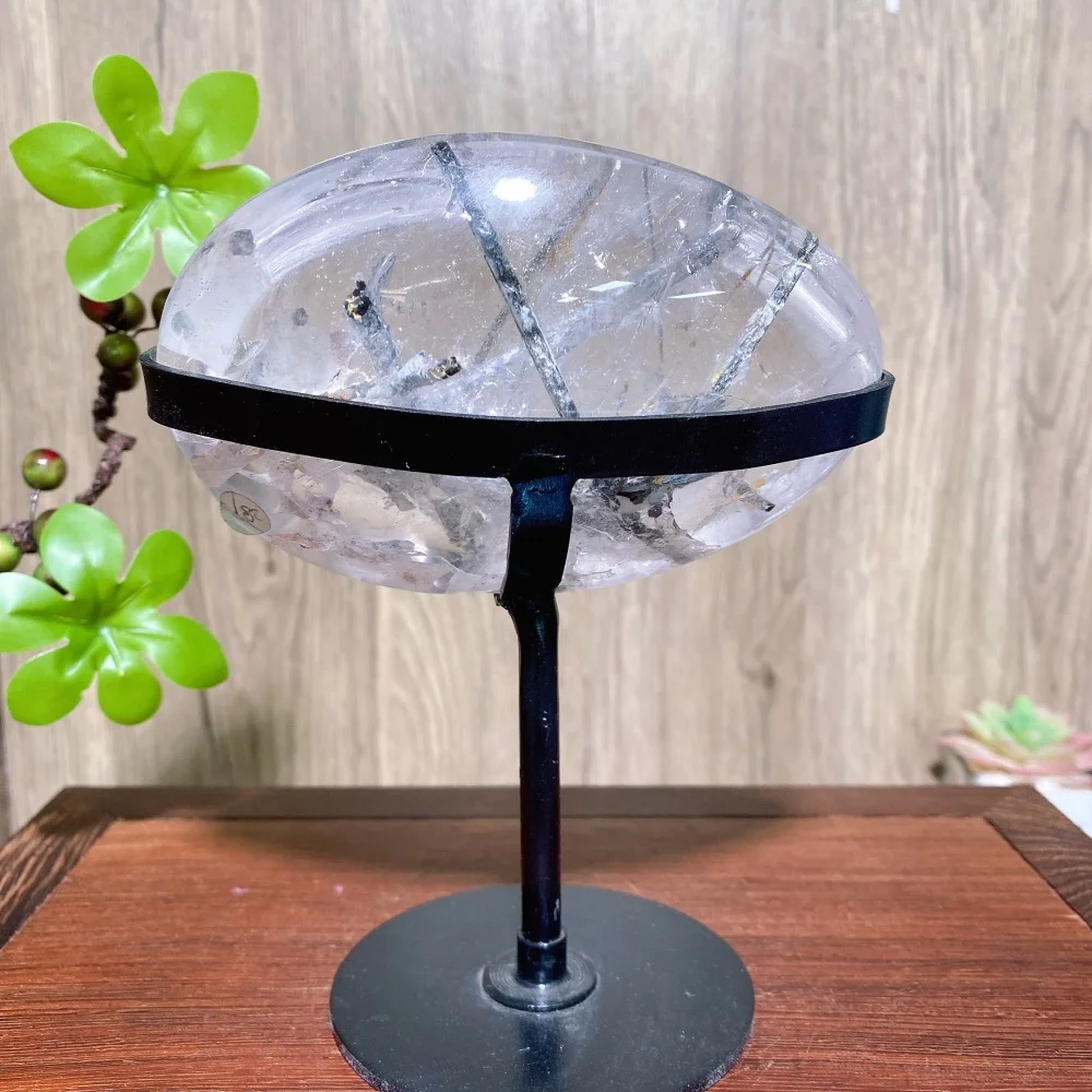 Natural High Quality Unique Rainbow Clear Quartz Mix Black Tourmaline Rutile Raw Stone Geode Home Decor Healing Crystal Gift