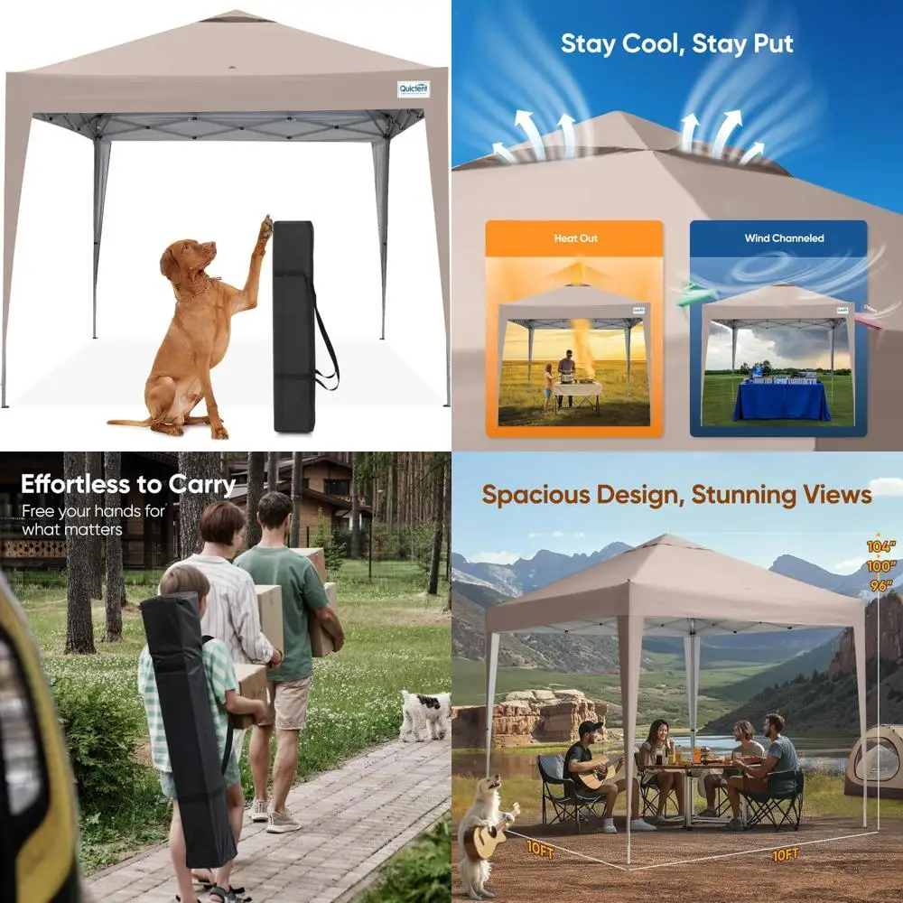 

Instant 10x10 Pop Up Canopy Tent, Waterproof & UV-Protected, Portable and Compact, Ideal for Outdoor Events and Shelter for 1 Pe