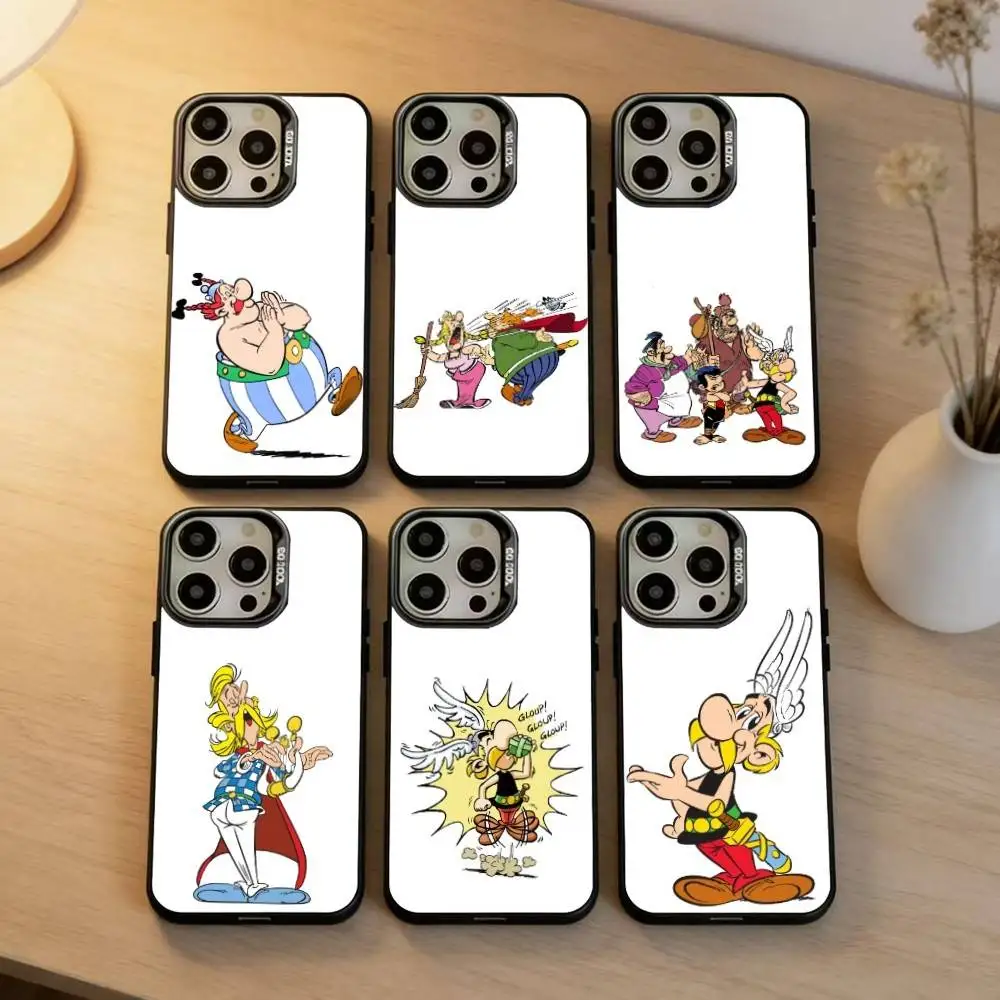 

A-Asterix Cartoon O-Obelix Phone Case For iPhone17, 16,15,14,13,12 Pro Max Black Candy Matte Shockproof Cover