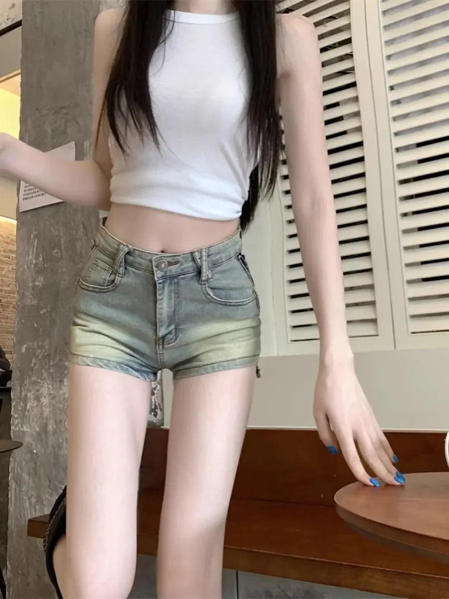 

Retro Low Rise Waist Female Short Jeans Pants Stretchy Youthful Harajuku Fashion Classic Flowy XL Women's Denim Shorts Wholesale