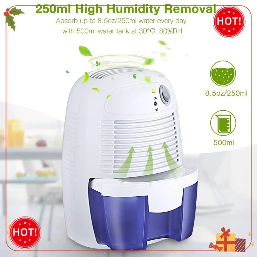 ABLE-Mini Dehumidifier USB Portable Air Dryer Electric Cooling With 500ML Water Tank For Home Bedroom Kitchen Office Car
