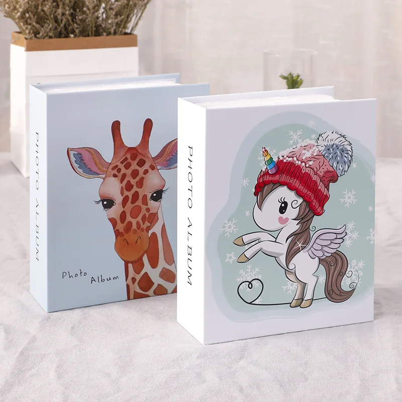 100 Pockets 6 Inch Photo Album Cartoon Paper Covers Kids Children's Growth Album Interstitial Photos Book