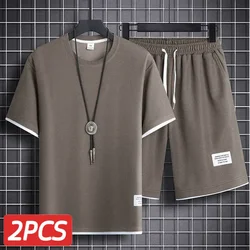 Summer fashion pure cotton men's suit loose t-shirt sets shorts set thin trend short-sleeved men's two-piece suit