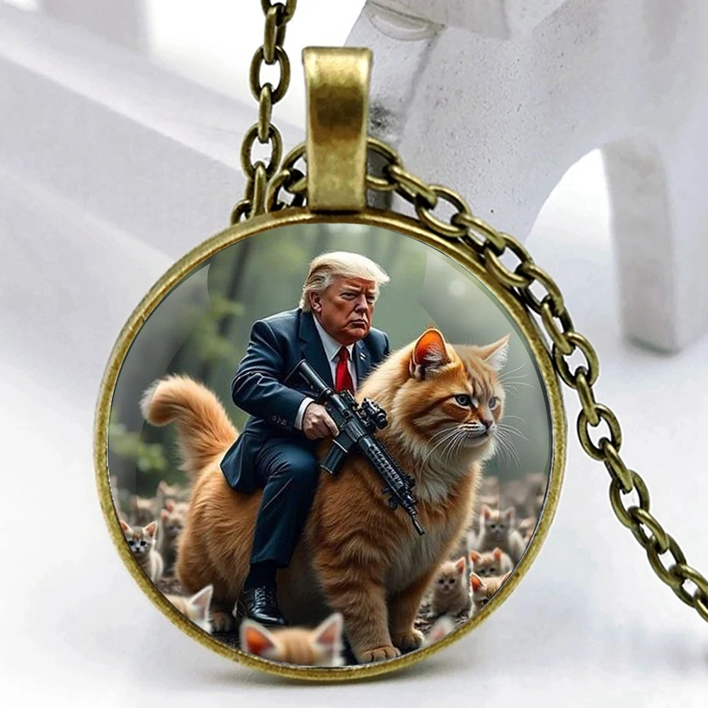 Funny TRUMP 2024 Fashion Accessory Glass Dome Pendant Necklaces Women Men Jewelry Accessories Unique Gift for Men