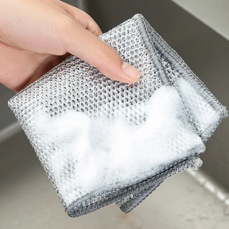 Steel Wire Dishcloth Non-Oil Easy To Clean Towel Brush Pot Wear-Resistant Kitchen Special Dish Pot Washdishing Clean Tools