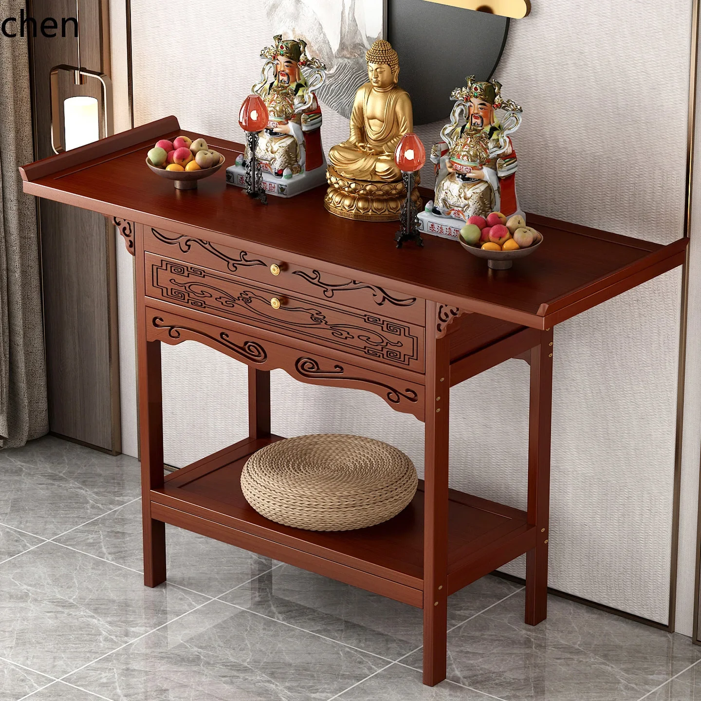 r5.20 Standing Cabinet Altar Buddha Table Home Incense Case Buddha Statue Worship Table Offering Table