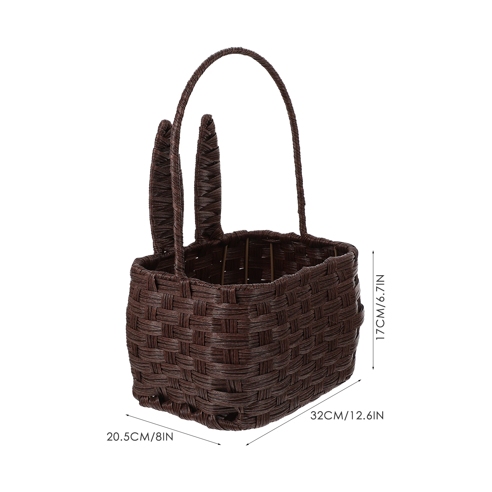 

Rabbit Ears H held Storage Basket Simulation Rattan Weaving Shelves Camping Food Container Decorative Tray Material