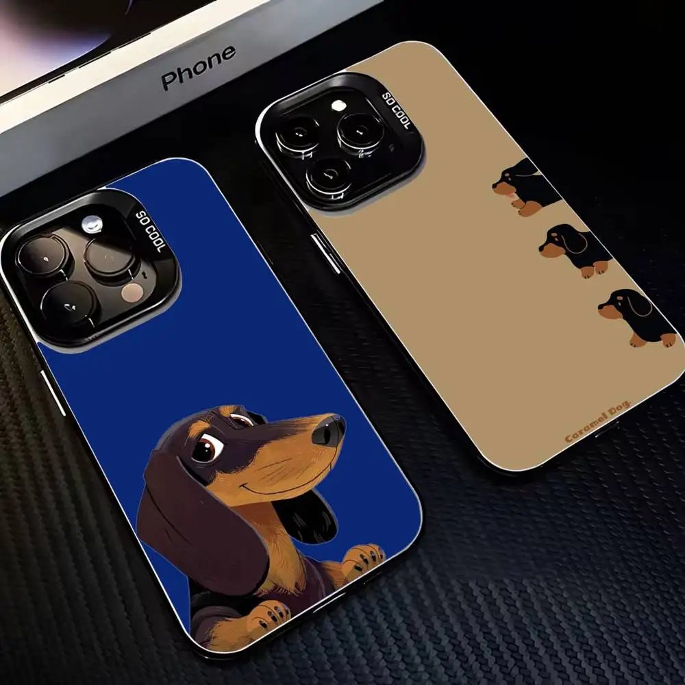 

Dachshund Sausage Dog Phone Case For iPhone17,16,15,14,13,12,11 Plus,Pro Max Black Matte Shockproof Cover