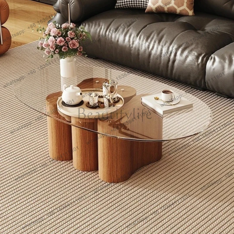 

Круглый чайный столик в китайском старинном стиле для гостиной, кремовый, из натурального дерева, с изысканным дизайном