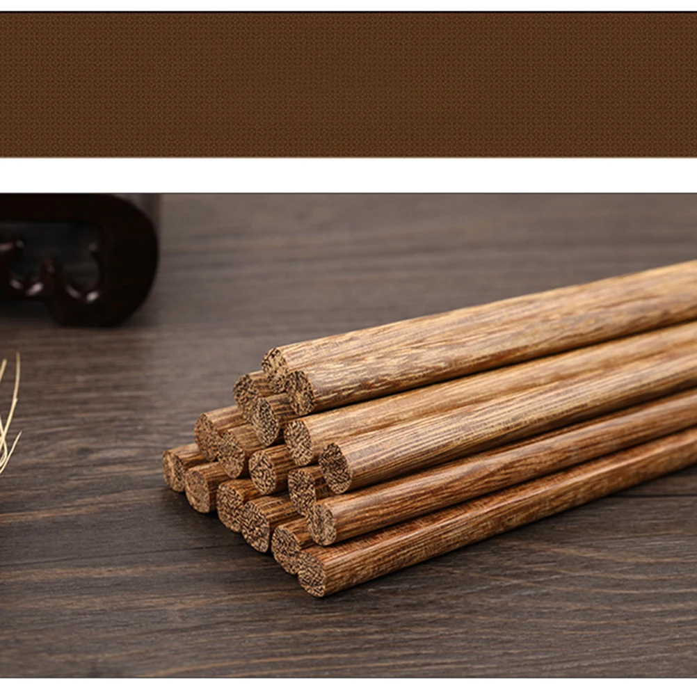 

10 Pcs Box Chicken Wing Wood Chopsticks Long Light Comfortable Solid Wood Sturdy Finely Polished No Splinters Reusable