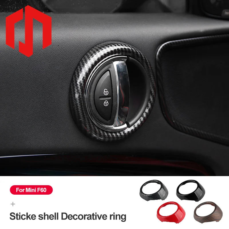 4pcs Car Inner Door Handle Decorative Ring Sticker ABS Plastic For Mini Cooper F60 Door Handle Outer Ring Sticker Car Styling