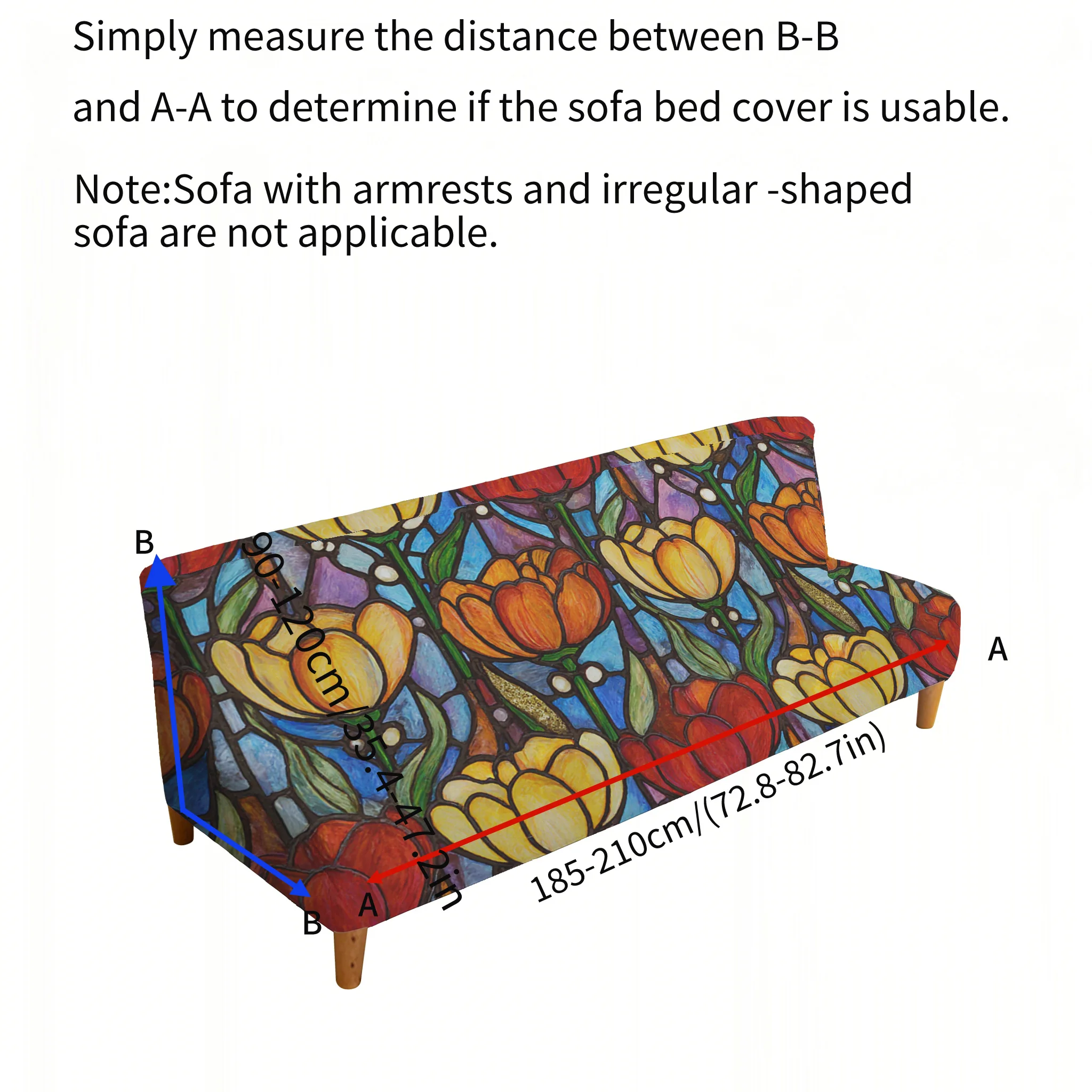 Elastic sofa bedspread, colored window tulip sofa bedspread, all-inclusive dust cover, easy installation, machine washable