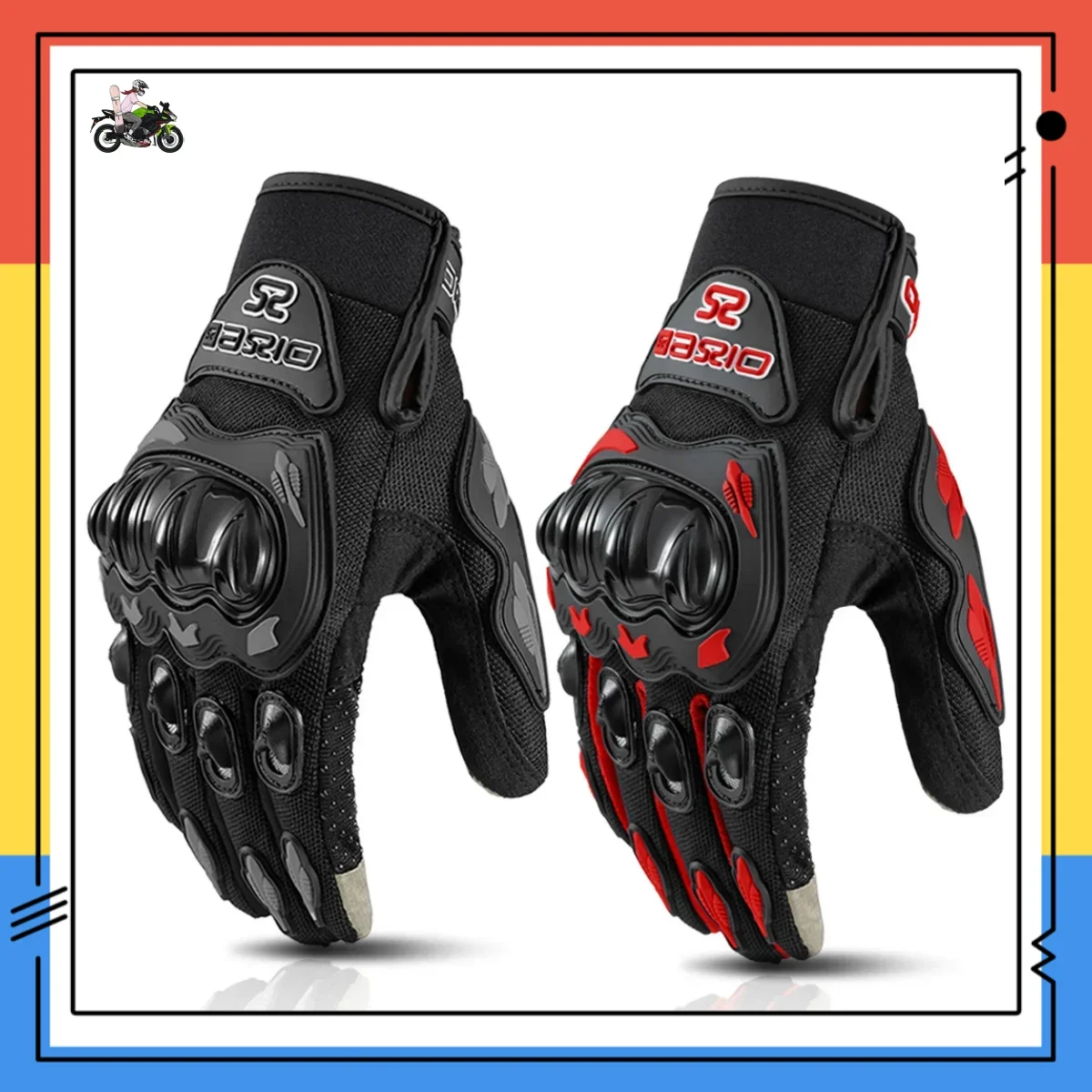 Hot Sales Breathable Full Finger Motorcycle Gloves Non-slip Motocross Racing Gloves Touch Screen Moto Biker Gloves Four Seasons