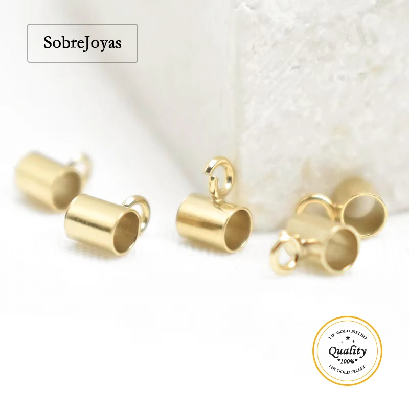 

14K Gold Filled Tube Bail with Open Ring Charm for DIY Jewelry Making Wholesale Pendant Findings for Necklace Crafting