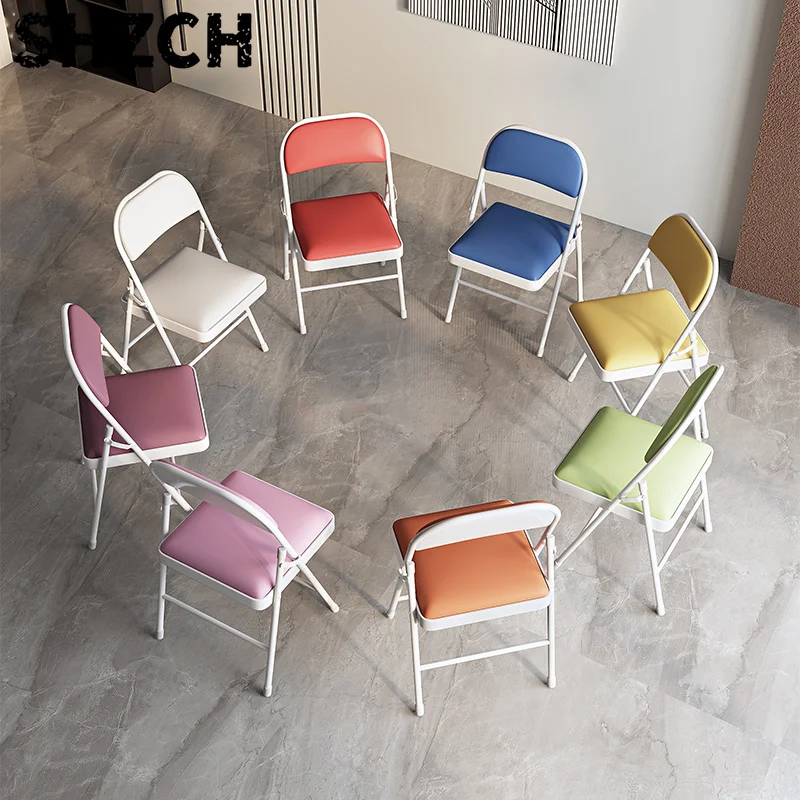 Folding Chair Outdoor Plastic Office White Folding Chair Home Backrest Portable Conference Event Chair