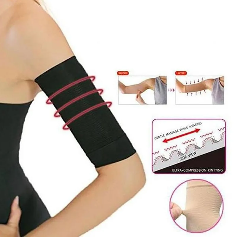 Women Arm Shaping Sleeves Ladies Elastic Slimming Shaperwear Female Solid Targets Cellulite Tone Up Arm Shaperwear Arm Belt