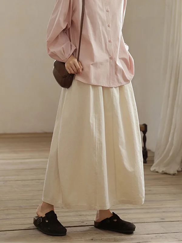 

Ретро-юбка-фонарь средней длины для женщин: модный дизайн, весна 2026, высокая талия, эффект стройности, фасон «цветочный бутон», для повседневной носки