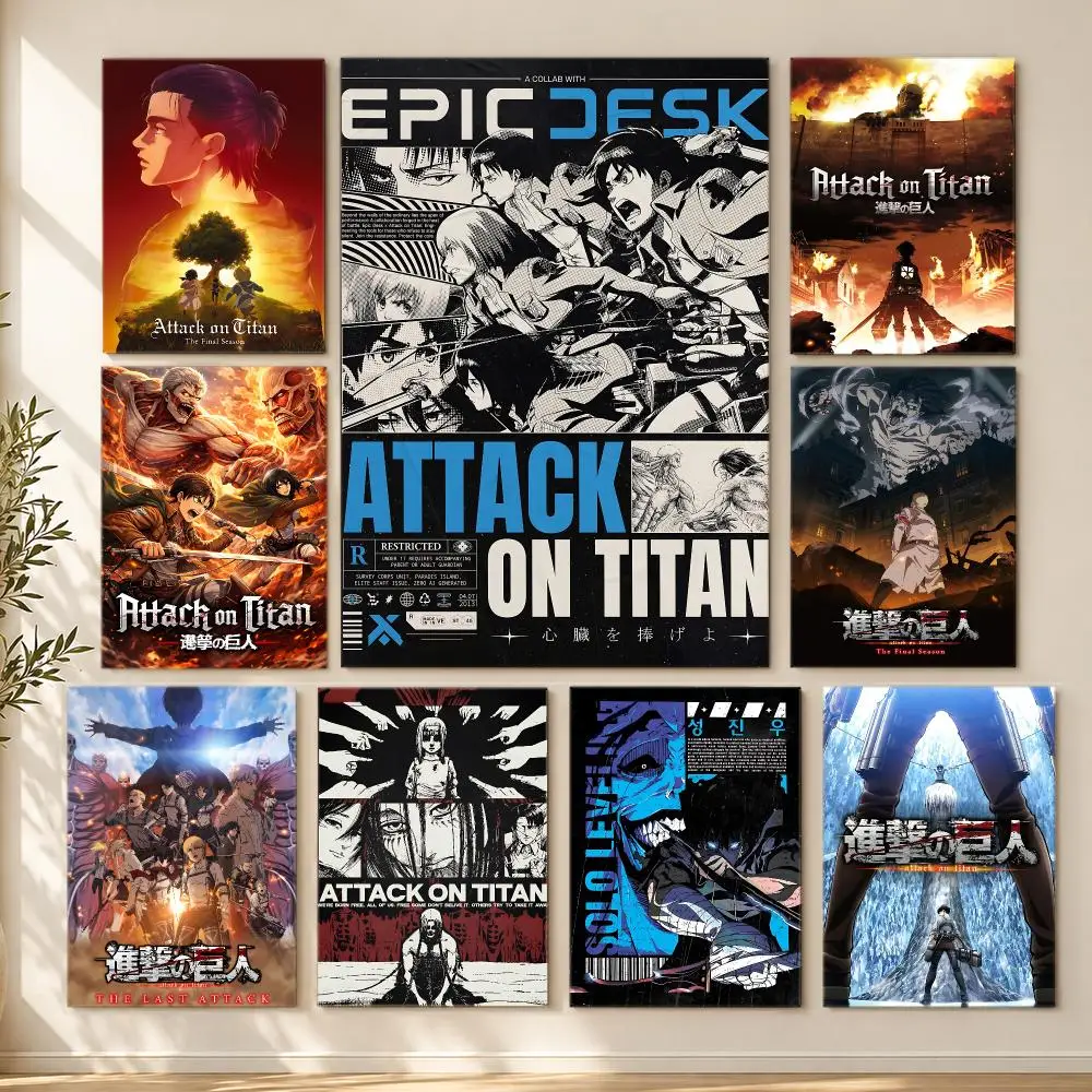 anime Attack on Titan Poster HD Poster Printing Self Adhesive Poster for Living Room Bedrooms Home Decor Gift