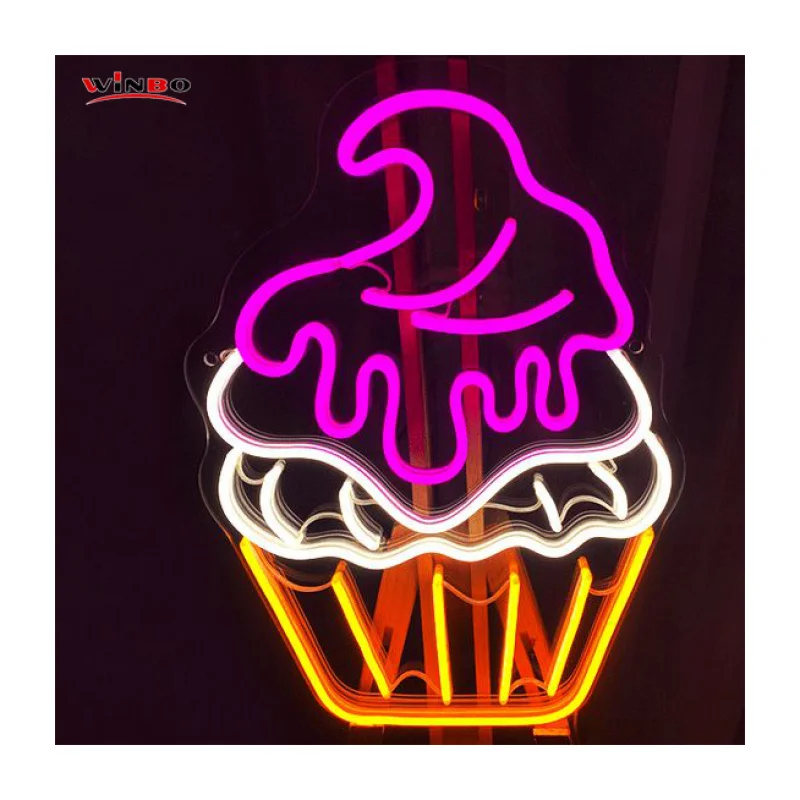 (Customized) led logo light neon sign custom made no MOQ cupcake dropshipping neon sign