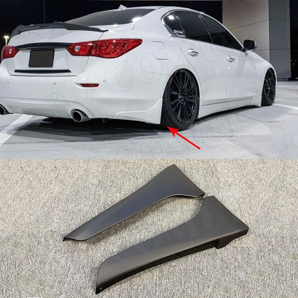 

Carbon Fiber Rear Bumper Splitters Mudguard Trims for Infiniti Q50 Base Sport 2014 2015 2016 2017 ABS Prime Front Flaps Canards