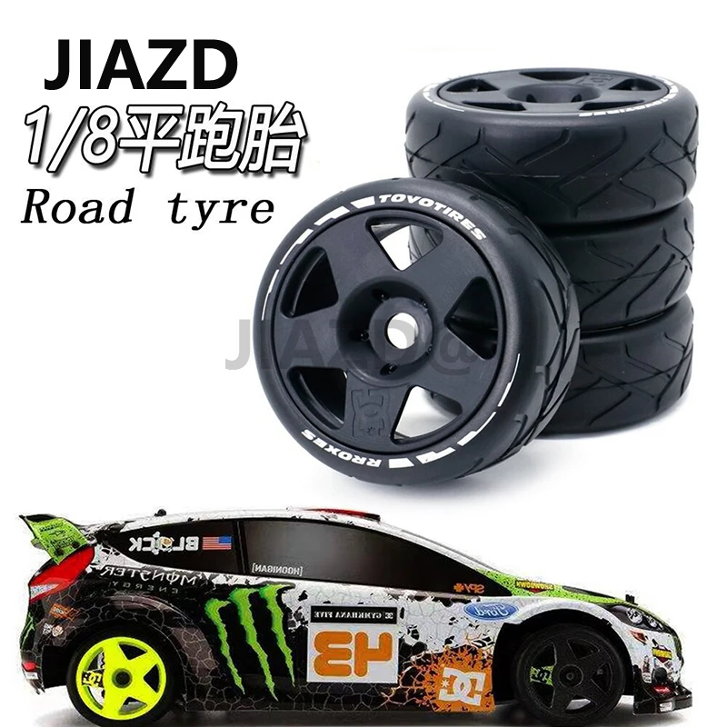 

4Pcs/Set 1:8 Scale Flat Off Road Wheel Tires Tyre with 17mm Hex fit HPI HSP Buggy RC Car Model Toys Accessories