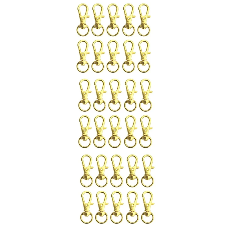 

150 Pcs Swivel Clasps Lanyard Snap Hook,Metal Swivel Lanyard Snap Hook Lobster Claw Clasp Gold