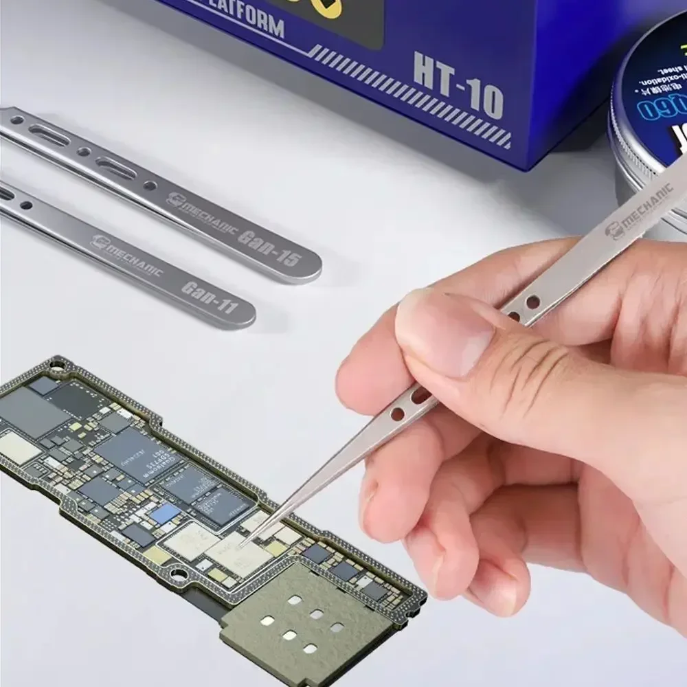 แหนบ GAN-15 GAN-11ซ่อมโทรศัพท์มือถือด้วยลวดที่มีรอยนิ้วมือส่วนประกอบที่มีความแม่นยำป้องกันแม่เหล็กคลิปปลายละเอียด