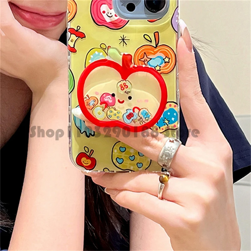 الكورية لطيف الكرتون الرمال المتحركة أبل قوس قبضة الهاتف Tok Griptok حامل الدائري آيفون 17 16 حامل حامل دعم فتاة هدية